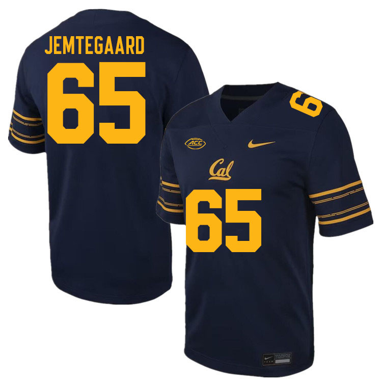 Men #65 Dylan Jemtegaard California Golden Bears ACC Conference College Football Jerseys Stitched Sa